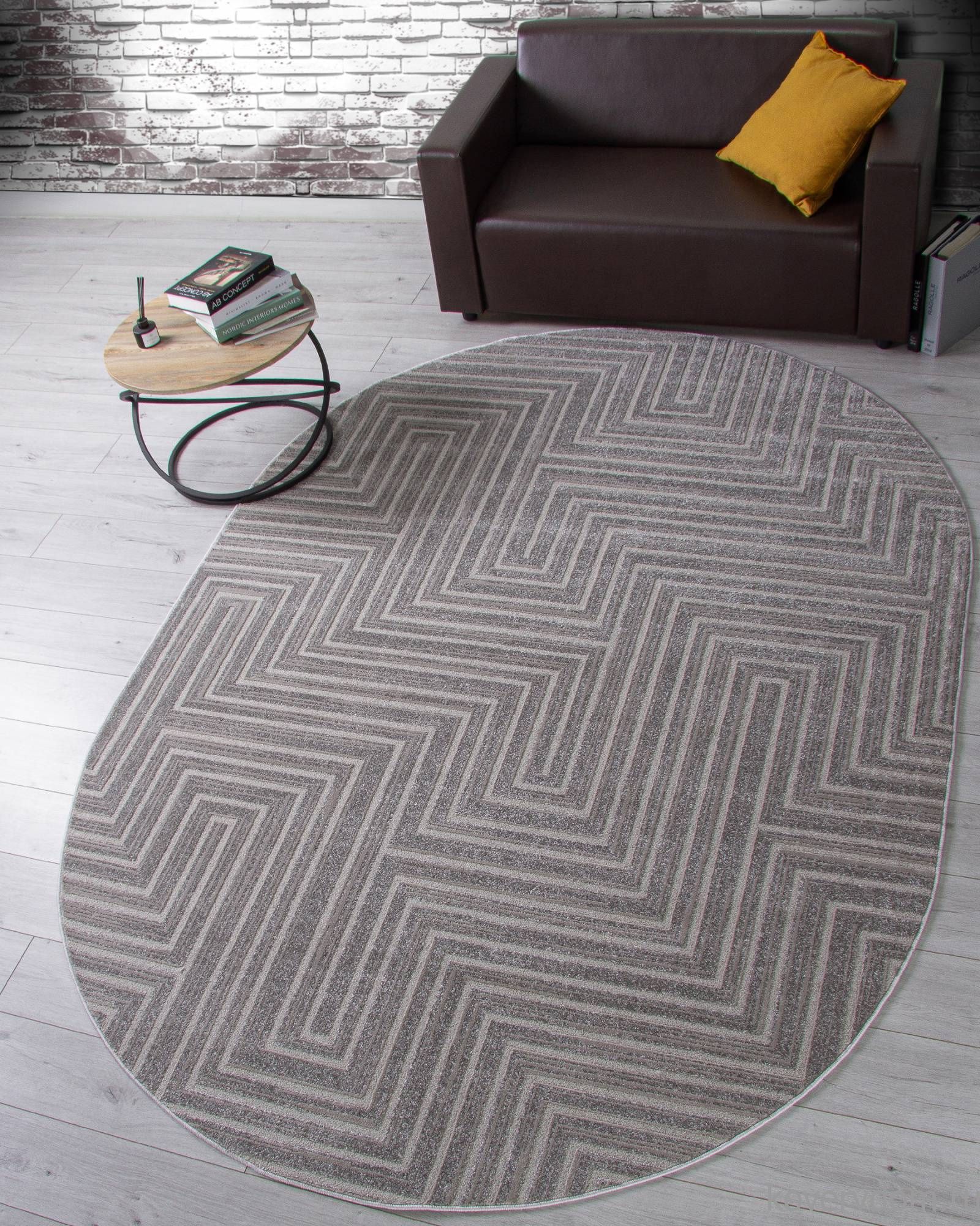 Ковер DIOS F412 LIGHT GRAY Овал