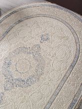 Ковер из Турции голубой Jasmine 30950U CREAM / CREAM Овал