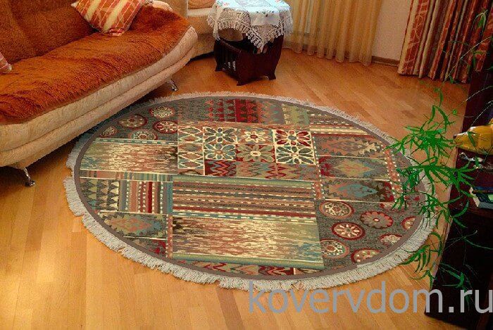 Рельефный ковер из вискозы GENOVA 38406 7292 71 КРУГ Рельефный ковер из вискозы GENOVA 38406 7292 71 КРУГ