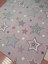 Детский ковер с цветами-палас ЗВЕЗДЫ СИЯЮТ-A розовый