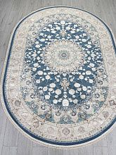 Ковер из Турции синий DELINA A050B D.BLUE / CREAM Овал