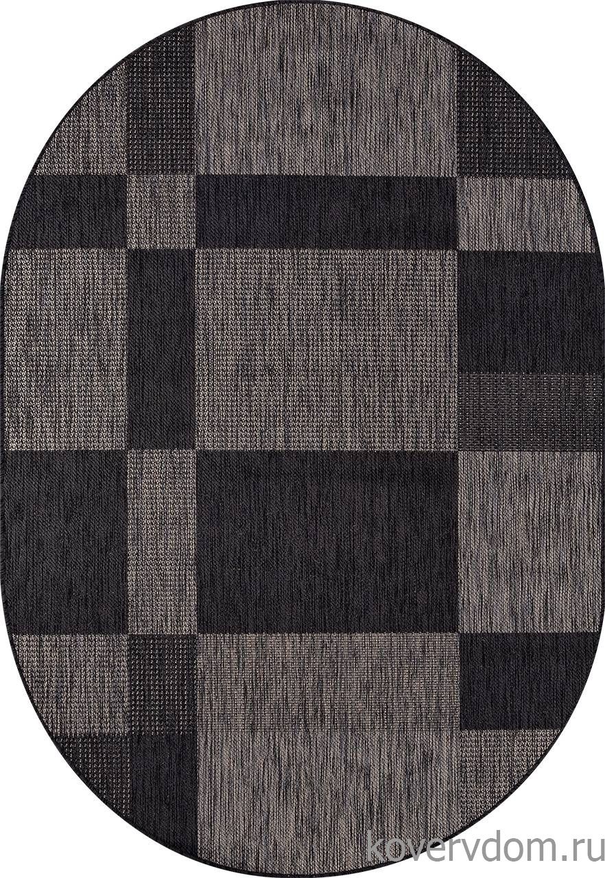 Ковер циновка VEGAS S005 D.GRAY-BLACK Овал Ковер циновка VEGAS S005 D.GRAY-BLACK Овал