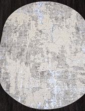 Пушистый круглый ковер LIMAN F169 CREAM-BLUE Овал