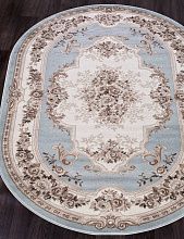 Ковер в классическом стиле VALENCIA DELUXE-A 4015 L.BLUE-BROWN Овал